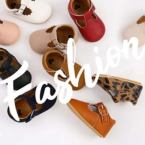 SOFMUO Baby Boys Girls Lace Up Leather Sneakers Soft Rubber Sole Infant Moccasins Newborn Oxford Loafers Anti-Slip Toddler Wedding Uniform Dress Shoes - 3