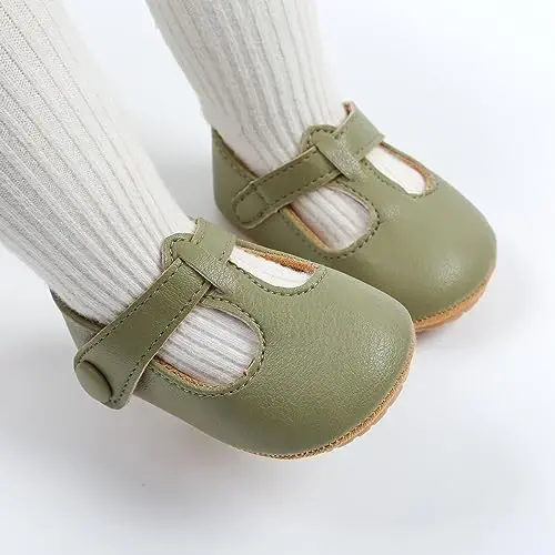 SOFMUO Baby Boys Girls Lace Up Leather Sneakers Soft Rubber Sole Infant Moccasins Newborn Oxford Loafers Anti-Slip Toddler Wedding Uniform Dress Shoes - 2