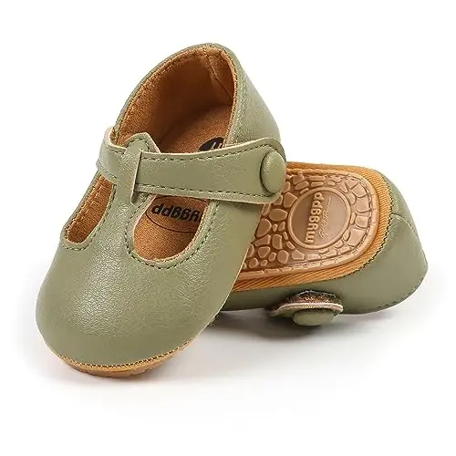 SOFMUO Baby Boys Girls Lace Up Leather Sneakers Soft Rubber Sole Infant Moccasins Newborn Oxford Loafers Anti-Slip Toddler Wedding Uniform Dress Shoes - 5