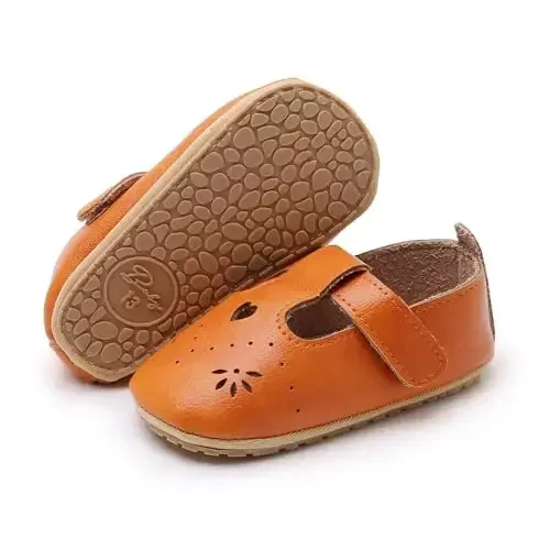 SOFMUO Baby Boys Girls Lace Up Leather Sneakers Soft Rubber Sole Infant Moccasins Newborn Oxford Loafers Anti-Slip Toddler Wedding Uniform Dress Shoes - 3