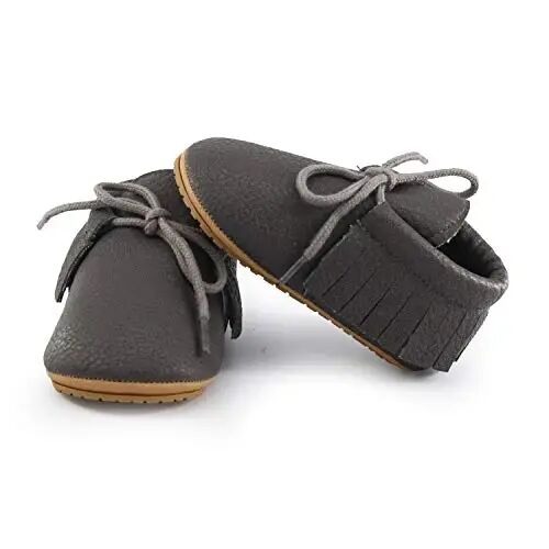 SOFMUO Baby Boys Girls Lace Up Leather Sneakers Soft Rubber Sole Infant Moccasins Newborn Oxford Loafers Anti-Slip Toddler Wedding Uniform Dress Shoes - 2