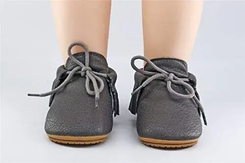 SOFMUO Baby Boys Girls Lace Up Leather Sneakers Soft Rubber Sole Infant Moccasins Newborn Oxford Loafers Anti-Slip Toddler Wedding Uniform Dress Shoes - 5