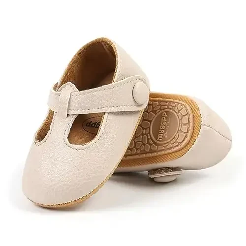 SOFMUO Baby Boys Girls Lace Up Leather Sneakers Soft Rubber Sole Infant Moccasins Newborn Oxford Loafers Anti-Slip Toddler Wedding Uniform Dress Shoes - 5