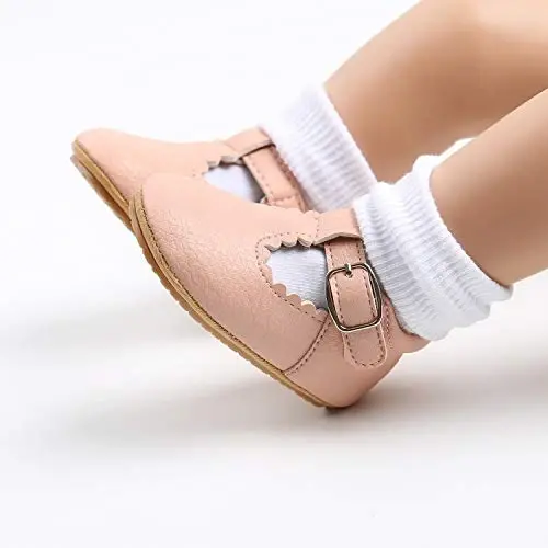 SOFMUO Baby Boys Girls Lace Up Leather Sneakers Soft Rubber Sole Infant Moccasins Newborn Oxford Loafers Anti-Slip Toddler Wedding Uniform Dress Shoes - SOFMUO (1)