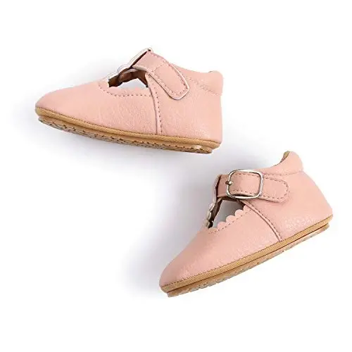 SOFMUO Baby Boys Girls Lace Up Leather Sneakers Soft Rubber Sole Infant Moccasins Newborn Oxford Loafers Anti-Slip Toddler Wedding Uniform Dress Shoes - 4