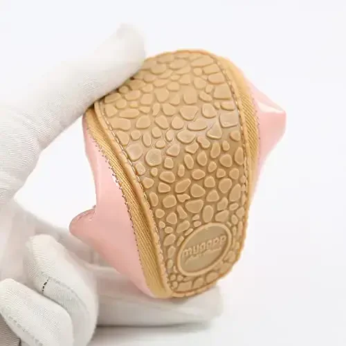 SOFMUO Baby Girls Mary Jane Flats with Bowknot Ballet Slippers Toddler First Walkers Infant Princess Wedding Christmas Dress Shoes - 6