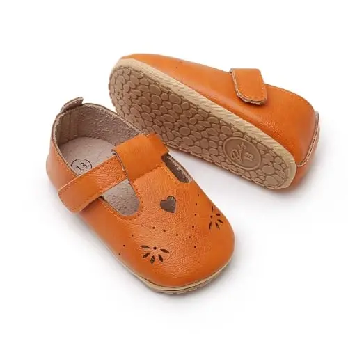 SOFMUO Baby Boys Girls Lace Up Leather Sneakers Soft Rubber Sole Infant Moccasins Newborn Oxford Loafers Anti-Slip Toddler Wedding Uniform Dress Shoes - 5