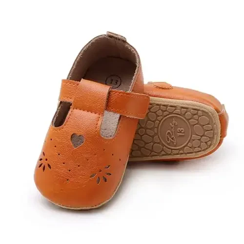 SOFMUO Baby Boys Girls Lace Up Leather Sneakers Soft Rubber Sole Infant Moccasins Newborn Oxford Loafers Anti-Slip Toddler Wedding Uniform Dress Shoes - 4