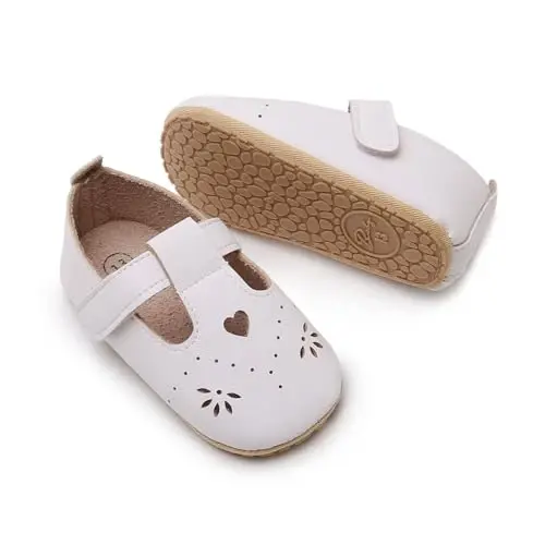 SOFMUO Baby Boys Girls Lace Up Leather Sneakers Soft Rubber Sole Infant Moccasins Newborn Oxford Loafers Anti-Slip Toddler Wedding Uniform Dress Shoes - 5