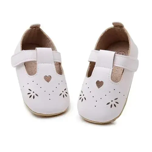 SOFMUO Baby Boys Girls Lace Up Leather Sneakers Soft Rubber Sole Infant Moccasins Newborn Oxford Loafers Anti-Slip Toddler Wedding Uniform Dress Shoes - 3