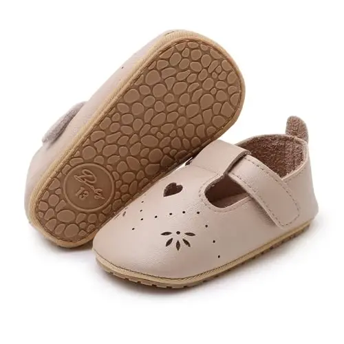 SOFMUO Baby Boys Girls Lace Up Leather Sneakers Soft Rubber Sole Infant Moccasins Newborn Oxford Loafers Anti-Slip Toddler Wedding Uniform Dress Shoes - 4