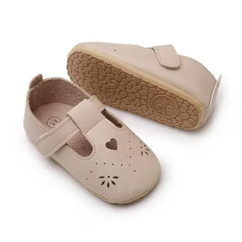 SOFMUO Baby Boys Girls Lace Up Leather Sneakers Soft Rubber Sole Infant Moccasins Newborn Oxford Loafers Anti-Slip Toddler Wedding Uniform Dress Shoes - 2