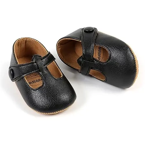 SOFMUO Baby Boys Girls Lace Up Leather Sneakers Soft Rubber Sole Infant Moccasins Newborn Oxford Loafers Anti-Slip Toddler Wedding Uniform Dress Shoes - 4