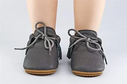 SOFMUO Baby Boys Girls Lace Up Leather Sneakers Soft Rubber Sole Infant Moccasins Newborn Oxford Loafers Anti-Slip Toddler Wedding Uniform Dress Shoes - 5