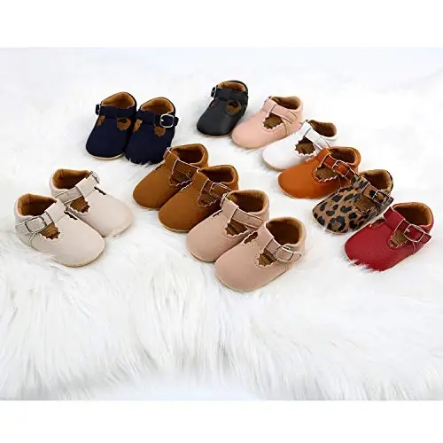 SOFMUO Baby Boys Girls Lace Up Leather Sneakers Soft Rubber Sole Infant Moccasins Newborn Oxford Loafers Anti-Slip Toddler Wedding Uniform Dress Shoes - 2