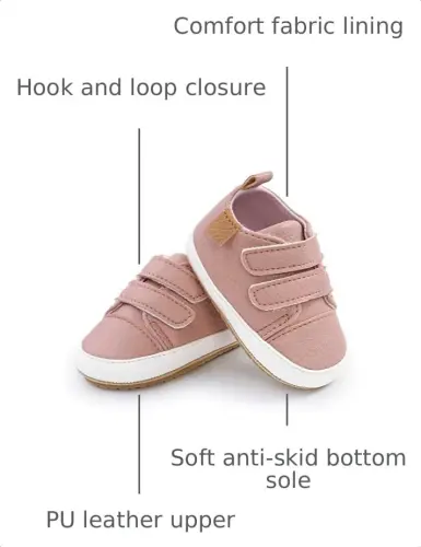 SOFMUO Baby Boys Girls High Top Ankle PU Leather Sneakers Soft Rubber Sole Infant Moccasins Newborn Oxford Loafers Anti-Slip Toddler Wedding Uniform Dress Shoes 