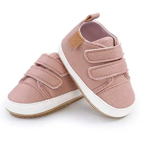 SOFMUO Baby Boys Girls High Top Ankle PU Leather Sneakers Soft Rubber Sole Infant Moccasins Newborn Oxford Loafers Anti-Slip Toddler Wedding Uniform Dress Shoes - 4
