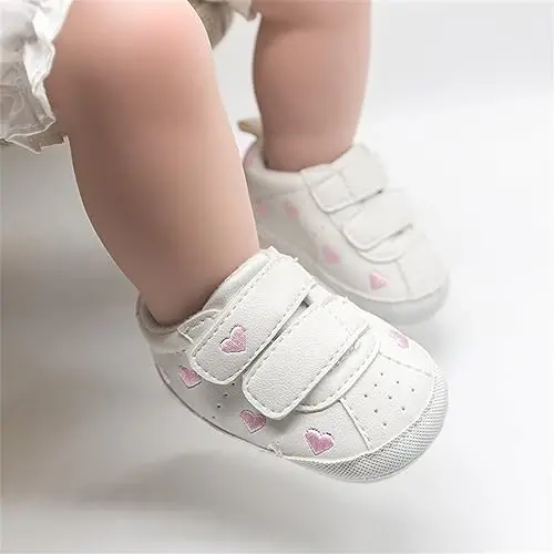 SOFMUO Baby Boys Girls High Top Ankle PU Leather Sneakers Soft Rubber Sole Infant Moccasins Newborn Oxford Loafers Anti-Slip Toddler Wedding Uniform Dress Shoes - 2