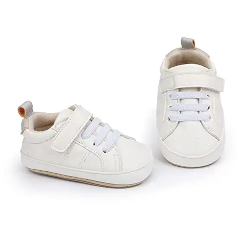 SOFMUO Baby Boys Girls High Top Ankle PU Leather Sneakers Soft Rubber Sole Infant Moccasins Newborn Oxford Loafers Anti-Slip Toddler Wedding Uniform Dress Shoes - 5