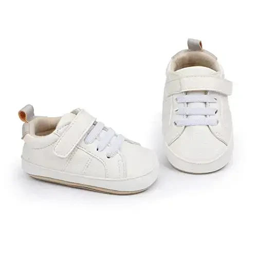 SOFMUO Baby Boys Girls High Top Ankle PU Leather Sneakers Soft Rubber Sole Infant Moccasins Newborn Oxford Loafers Anti-Slip Toddler Wedding Uniform Dress Shoes - 5