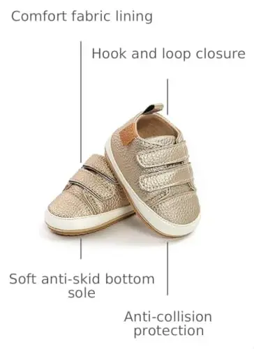 SOFMUO Baby Boys Girls High Top Ankle PU Leather Sneakers Soft Rubber Sole Infant Moccasins Newborn Oxford Loafers Anti-Slip Toddler Wedding Uniform Dress Shoes 