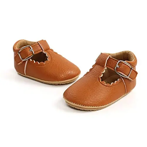 SOFMUO Baby Boys Girls High Top Ankle PU Leather Sneakers Soft Rubber Sole Infant Moccasins Newborn Oxford Loafers Anti-Slip Toddler Wedding Uniform Dress Shoes - 4