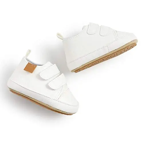 SOFMUO Baby Boys Girls High Top Ankle PU Leather Sneakers Soft Rubber Sole Infant Moccasins Newborn Oxford Loafers Anti-Slip Toddler Wedding Uniform Dress Shoes - 5
