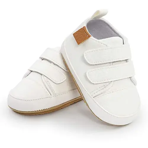 SOFMUO Baby Boys Girls High Top Ankle PU Leather Sneakers Soft Rubber Sole Infant Moccasins Newborn Oxford Loafers Anti-Slip Toddler Wedding Uniform Dress Shoes - 4