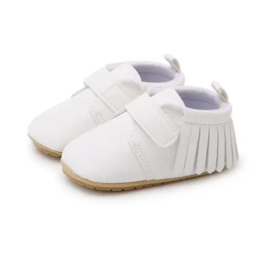 SOFMUO Baby Boys Girls High Top Ankle PU Leather Sneakers Soft Rubber Sole Infant Moccasins Newborn Oxford Loafers Anti-Slip Toddler Wedding Uniform Dress Shoes - 5
