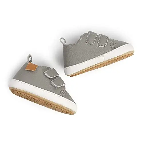 SOFMUO Baby Boys Girls High Top Ankle PU Leather Sneakers Soft Rubber Sole Infant Moccasins Newborn Oxford Loafers Anti-Slip Toddler Wedding Uniform Dress Shoes - 5