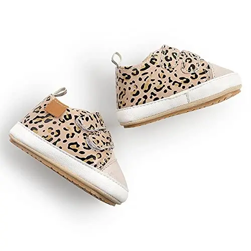 SOFMUO Baby Boys Girls High Top Ankle PU Leather Sneakers Soft Rubber Sole Infant Moccasins Newborn Oxford Loafers Anti-Slip Toddler Wedding Uniform Dress Shoes - 5