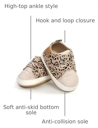 SOFMUO Baby Boys Girls High Top Ankle PU Leather Sneakers Soft Rubber Sole Infant Moccasins Newborn Oxford Loafers Anti-Slip Toddler Wedding Uniform Dress Shoes 