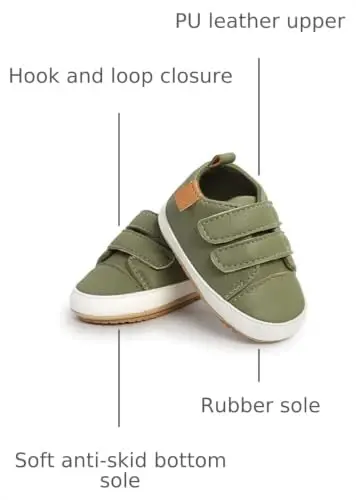 SOFMUO Baby Boys Girls High Top Ankle PU Leather Sneakers Soft Rubber Sole Infant Moccasins Newborn Oxford Loafers Anti-Slip Toddler Wedding Uniform Dress Shoes 