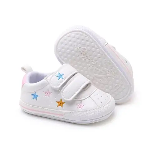 SOFMUO Baby Boys Girls High Top Ankle PU Leather Sneakers Soft Rubber Sole Infant Moccasins Newborn Oxford Loafers Anti-Slip Toddler Wedding Uniform Dress Shoes - 1
