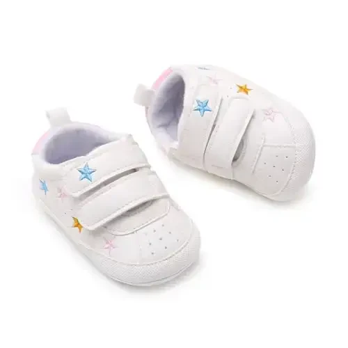 SOFMUO Baby Boys Girls High Top Ankle PU Leather Sneakers Soft Rubber Sole Infant Moccasins Newborn Oxford Loafers Anti-Slip Toddler Wedding Uniform Dress Shoes - 4