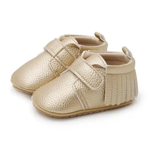 SOFMUO Baby Boys Girls High Top Ankle PU Leather Sneakers Soft Rubber Sole Infant Moccasins Newborn Oxford Loafers Anti-Slip Toddler Wedding Uniform Dress Shoes - 5