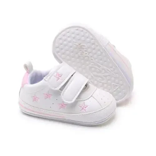 SOFMUO Baby Boys Girls High Top Ankle PU Leather Sneakers Soft Rubber Sole Infant Moccasins Newborn Oxford Loafers Anti-Slip Toddler Wedding Uniform Dress Shoes 