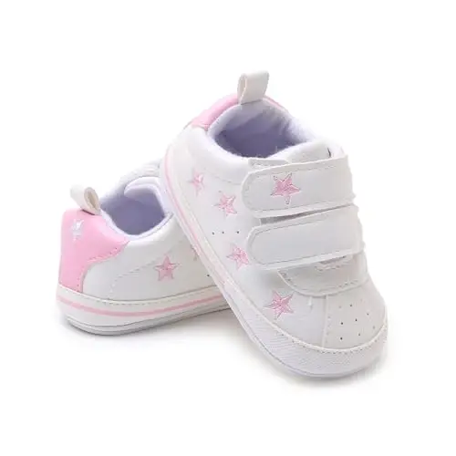 SOFMUO Baby Boys Girls High Top Ankle PU Leather Sneakers Soft Rubber Sole Infant Moccasins Newborn Oxford Loafers Anti-Slip Toddler Wedding Uniform Dress Shoes - 3