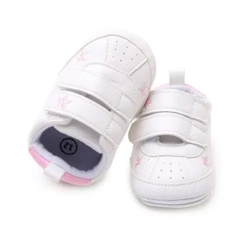 SOFMUO Baby Boys Girls High Top Ankle PU Leather Sneakers Soft Rubber Sole Infant Moccasins Newborn Oxford Loafers Anti-Slip Toddler Wedding Uniform Dress Shoes - 2