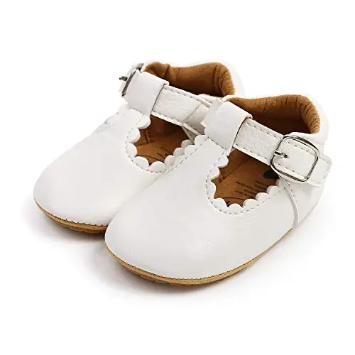 SOFMUO Baby Boys Girls High Top Ankle PU Leather Sneakers Soft Rubber Sole Infant Moccasins Newborn Oxford Loafers Anti-Slip Toddler Wedding Uniform Dress Shoes - 1