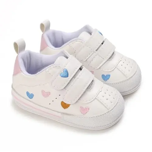SOFMUO Baby Boys Girls High Top Ankle PU Leather Sneakers Soft Rubber Sole Infant Moccasins Newborn Oxford Loafers Anti-Slip Toddler Wedding Uniform Dress Shoes - 6
