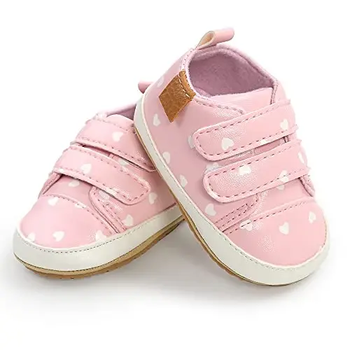 SOFMUO Baby Boys Girls High Top Ankle PU Leather Sneakers Soft Rubber Sole Infant Moccasins Newborn Oxford Loafers Anti-Slip Toddler Wedding Uniform Dress Shoes - 4