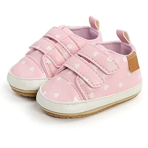 SOFMUO Baby Boys Girls High Top Ankle PU Leather Sneakers Soft Rubber Sole Infant Moccasins Newborn Oxford Loafers Anti-Slip Toddler Wedding Uniform Dress Shoes - 6