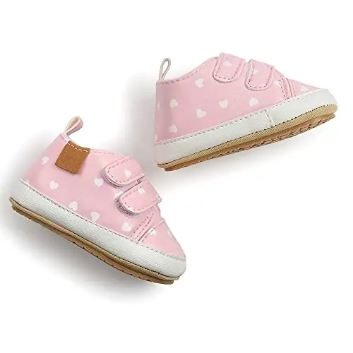 SOFMUO Baby Boys Girls High Top Ankle PU Leather Sneakers Soft Rubber Sole Infant Moccasins Newborn Oxford Loafers Anti-Slip Toddler Wedding Uniform Dress Shoes - 5