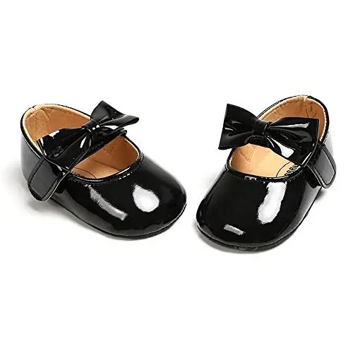 SOFMUO Baby Girls Mary Jane Flats with Bowknot Ballet Slippers Toddler First Walkers Infant Princess Wedding Christmas Dress Shoes - SOFMUO (1)