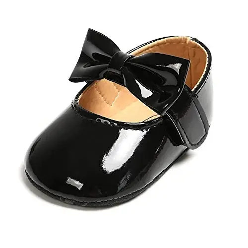 SOFMUO Baby Girls Mary Jane Flats with Bowknot Ballet Slippers Toddler First Walkers Infant Princess Wedding Christmas Dress Shoes - 4