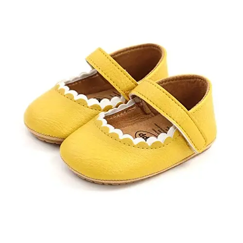 SOFMUO Baby Girls Mary Jane Flats with Bowknot Ballet Slippers Toddler First Walkers Infant Princess Wedding Christmas Dress Shoes - 5