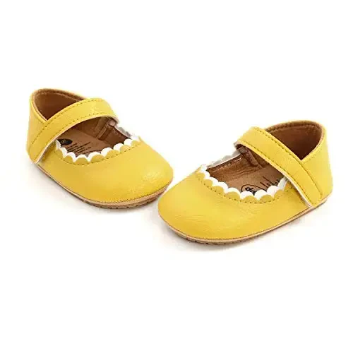 SOFMUO Baby Girls Mary Jane Flats with Bowknot Ballet Slippers Toddler First Walkers Infant Princess Wedding Christmas Dress Shoes - 3