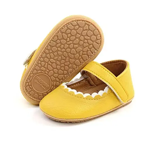 SOFMUO Baby Girls Mary Jane Flats with Bowknot Ballet Slippers Toddler First Walkers Infant Princess Wedding Christmas Dress Shoes 
