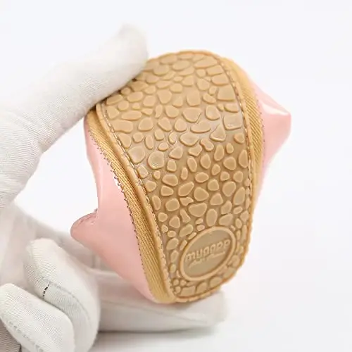 SOFMUO Baby Girls Mary Jane Flats with Bowknot Ballet Slippers Toddler First Walkers Infant Princess Wedding Christmas Dress Shoes - 6